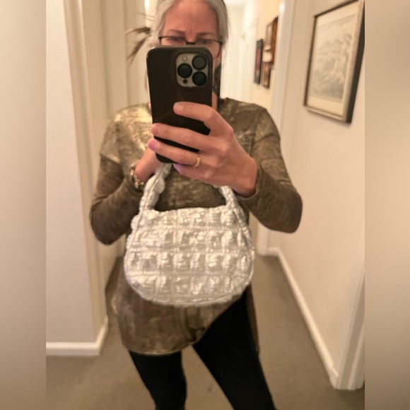 NWT JASON WU Silver Metallic and wild lime hand bag. - Picture 2 of 16